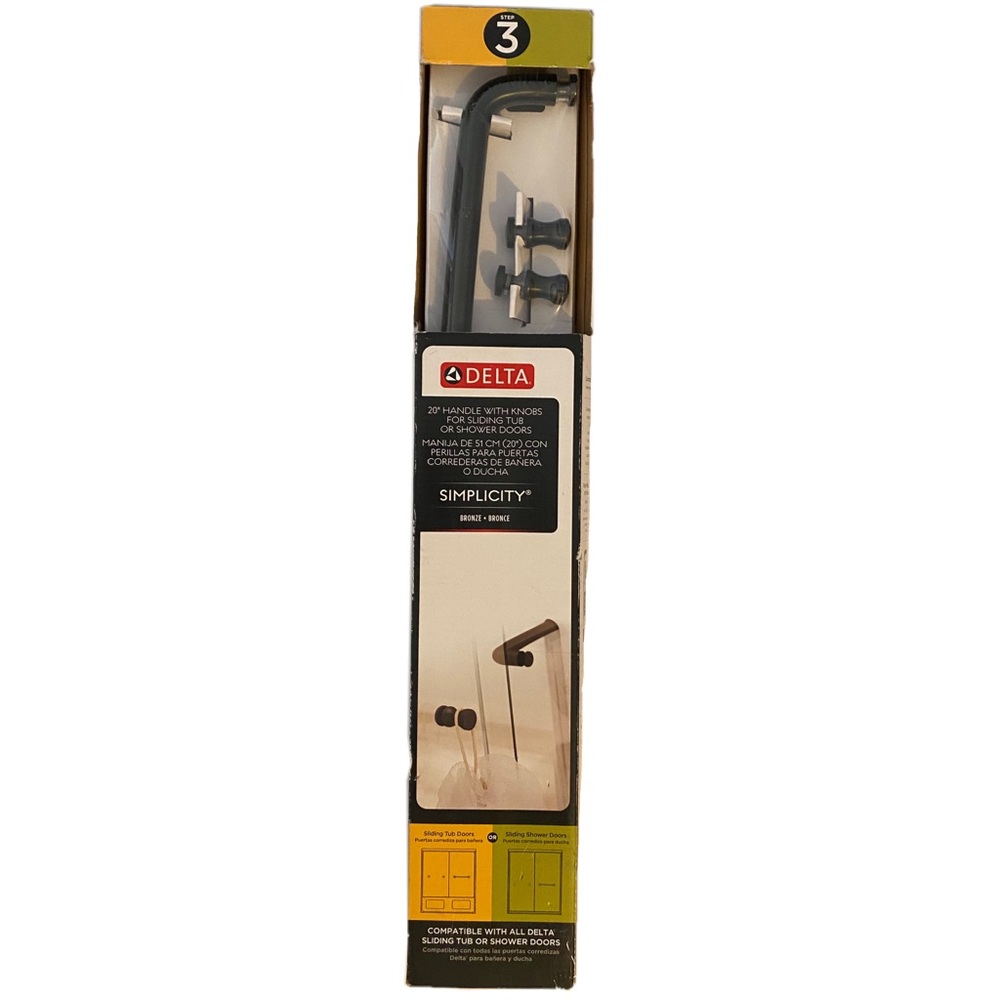 Delta Simplicity 20” Handle with Knobs for Sliding Tub/Shower Doors, Bronze